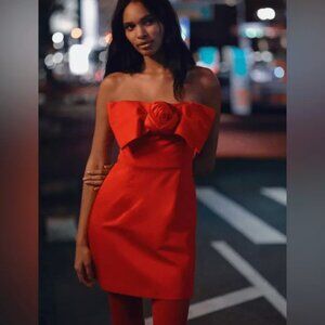 Anthropologie Red Mini Dress